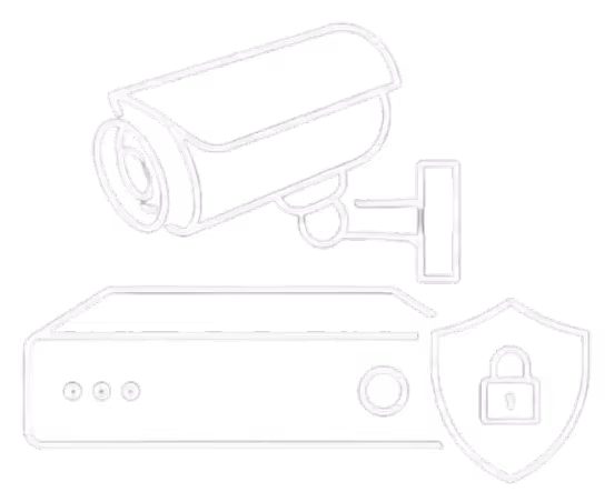 Icon of three horizontal server units connected by dotted lines on a black background.
